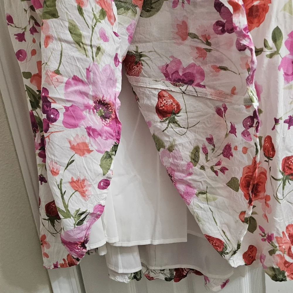 Abercrombiw Maxi Floral Puff Sleeve Dress With Bow In The Back